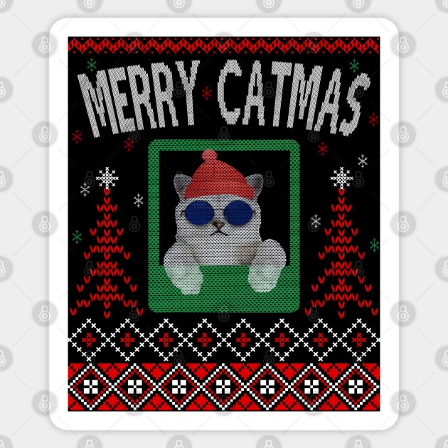 Merry catmas Sticker by MZeeDesigns